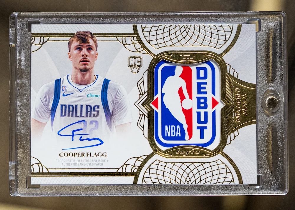 #1/1 Cooper Flagg NBA Rookie Debut Patch Auto card consigned to Fanatics Collect and will be up for bid