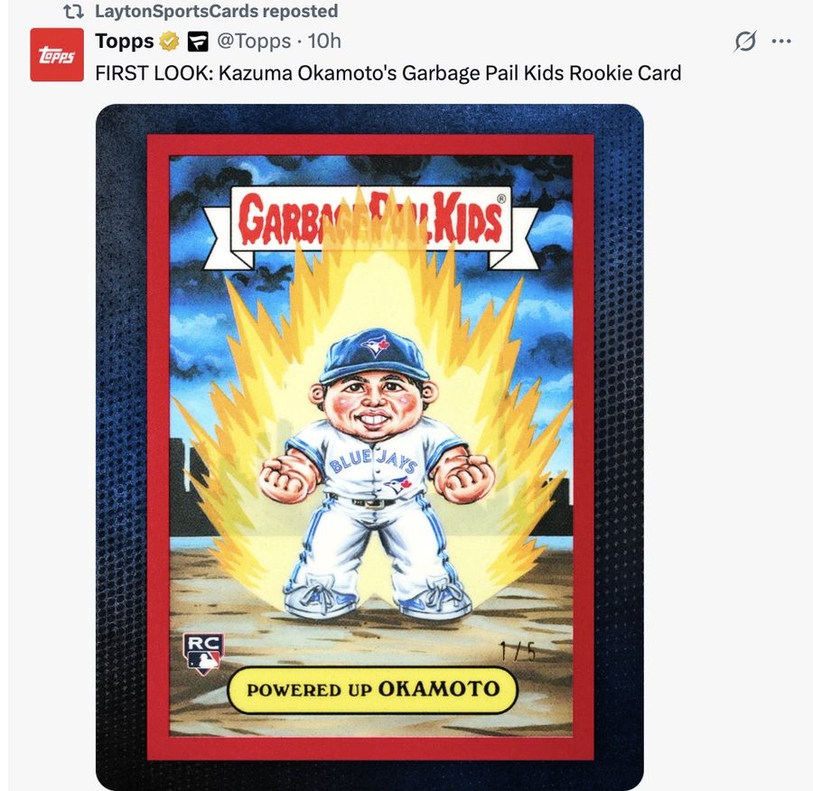 FIRST LOOK: Kazuma Okamoto's Garbage Pail Kids Rookie Card