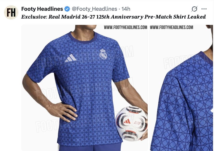 Exclusive: Real Madrid 26-27 125th Anniversary Pre-Match Shirt Leaked