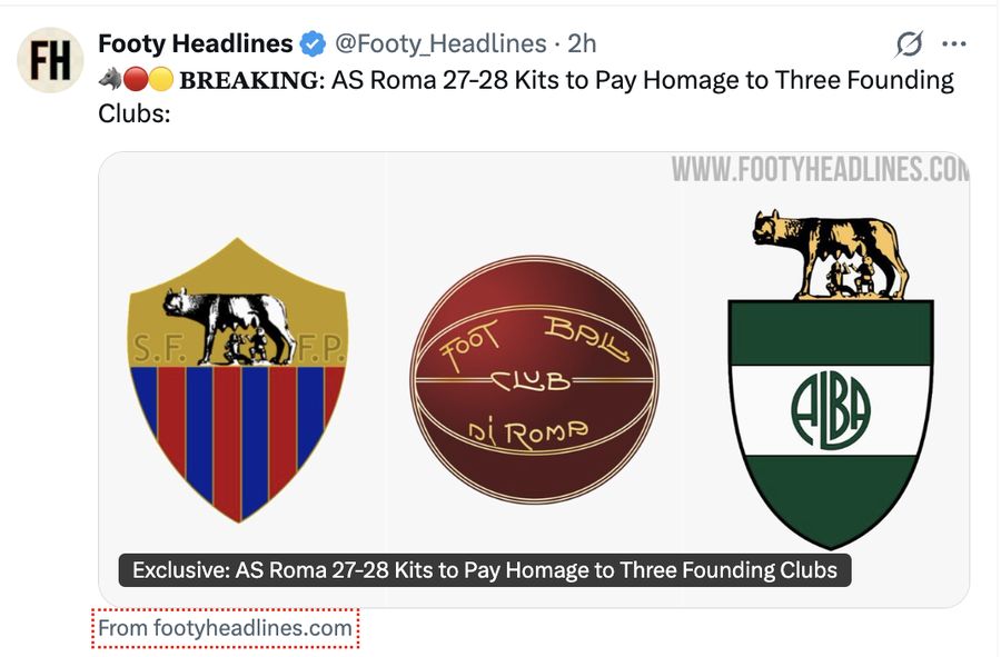 🐺🔴🟡 BREAKING: AS Roma 27-28 Kits to Pay Homage to Three Founding Clubs: