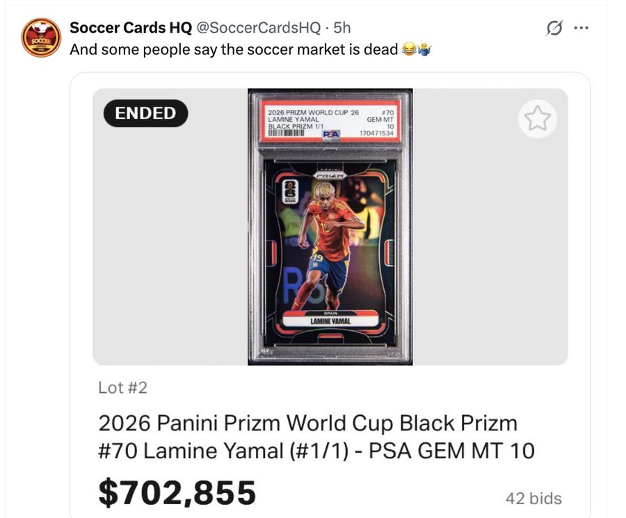And some people say the soccer market is dead 😂🤷‍♂️