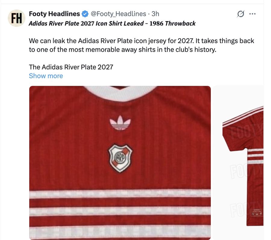 Adidas River Plate 2027 Icon Shirt Leaked - 1986 Throwback

We can leak the Adidas River Plate icon jersey for 2027. It takes things back to one of the most memorable away shirts in the club's history.

The Adidas River Plate 2027